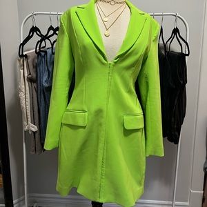 Neon green Zara blazer dress